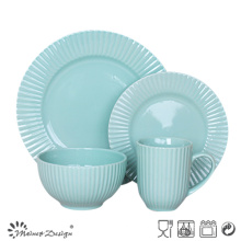 16PCS Embossed Ceramic Stoneware Dinner Set High Quality